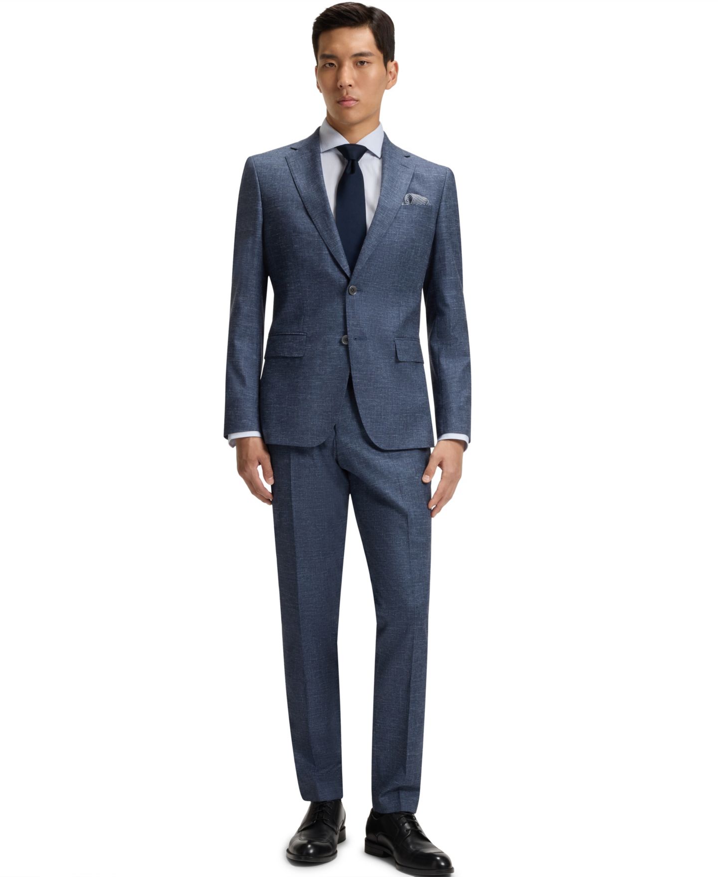 Мужской пиджак Hugo Boss Patterned Stretch Slim-Fit Blazer, цвет: Тёмный синий — фото 4