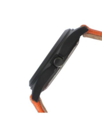 Men's 40mm Military Dial Sport Orange Canvas Strap Watch