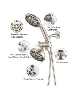 Shower System with Tub Spout Rain Shower Tub Set, High Pressure Dual 2 in 1 Shower Combo Faucet with Valve