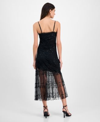 Juniors' Asymmetrical Lace Dress