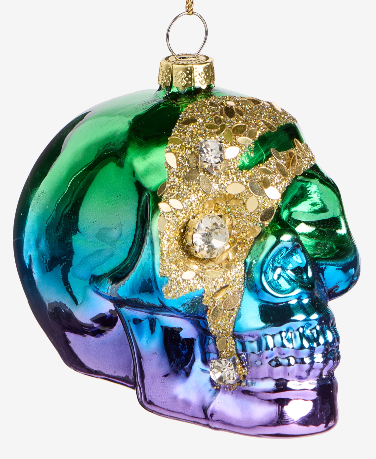 Holiday Lane Eclectic Charm Rainbow Skull Ornament, Macy's Exclusive In Transparent