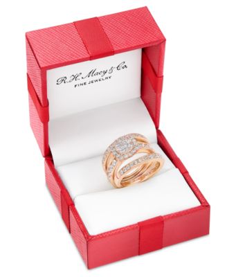 Diamond  Three-Piece Ring Set (2 ct. t.w.) in 14k White, Yellow and Rose Gold