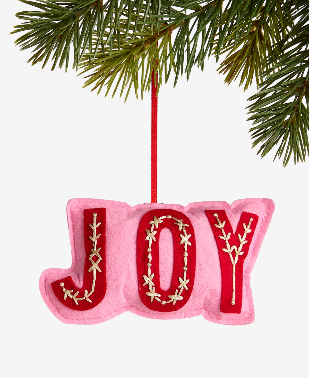 Holiday Lane Tiny Tidings Joy Fabric Ornament, Macy's Exclusive In Red