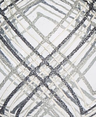 Iced Delight Clear Stripe Ball Ornament, Macy's Exclusive 