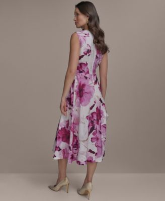 Women's Sleeveless Floral Midi Dress