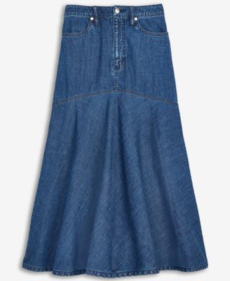 Women's Denim Flared Midi Skirt, Exclusively at Macy's