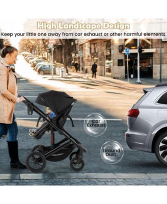 Toddler 3-in-1 Folding Convertible Newborn Stroller with Detachable Bassinet