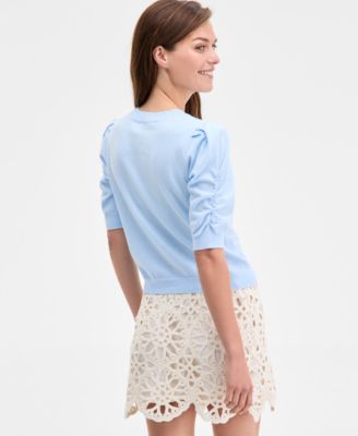 Women's Puff-Sleeve Crewneck Sweater, Exclusively at Macy's