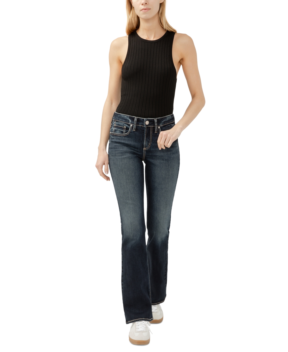 Women's Suki Mid Rise Curvy Fit Bootcut Jeans - Two Steppi