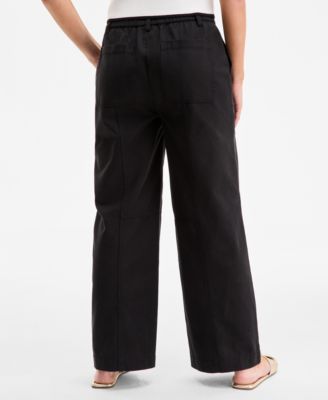 Women's Solid Easy Wide-Leg Pants, Exclusively at Macy's
