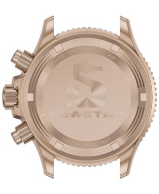 Men's Swiss Chronograph Seastar 1000 Blue Rubber Strap Watch 38mm