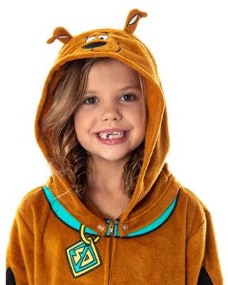 Girls Scooby Doo Hooded Character One Piece Union Suit Pajama