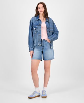 Levi's Levis Womens 90s Trucker Jacket Square Neck T Shirt Mid Rise 94 Baggy Denim Shorts