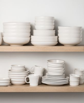 White Classic Rim Dinner Plates, Set of 4