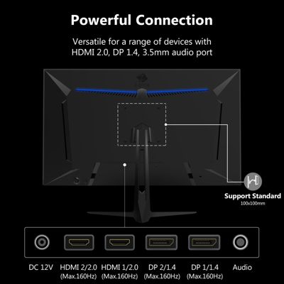 G274K 27 inch 4K UHD 3840 x 2160 160Hz 1ms IPS Gaming Monitor, 1.07 Billion Color, FreeSync, HDMI x 2, DP x 2