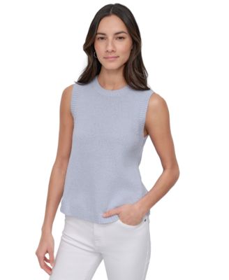 DKNY Jeans - Women's Cotton Boucl&eacute; Sleeveless Sweater