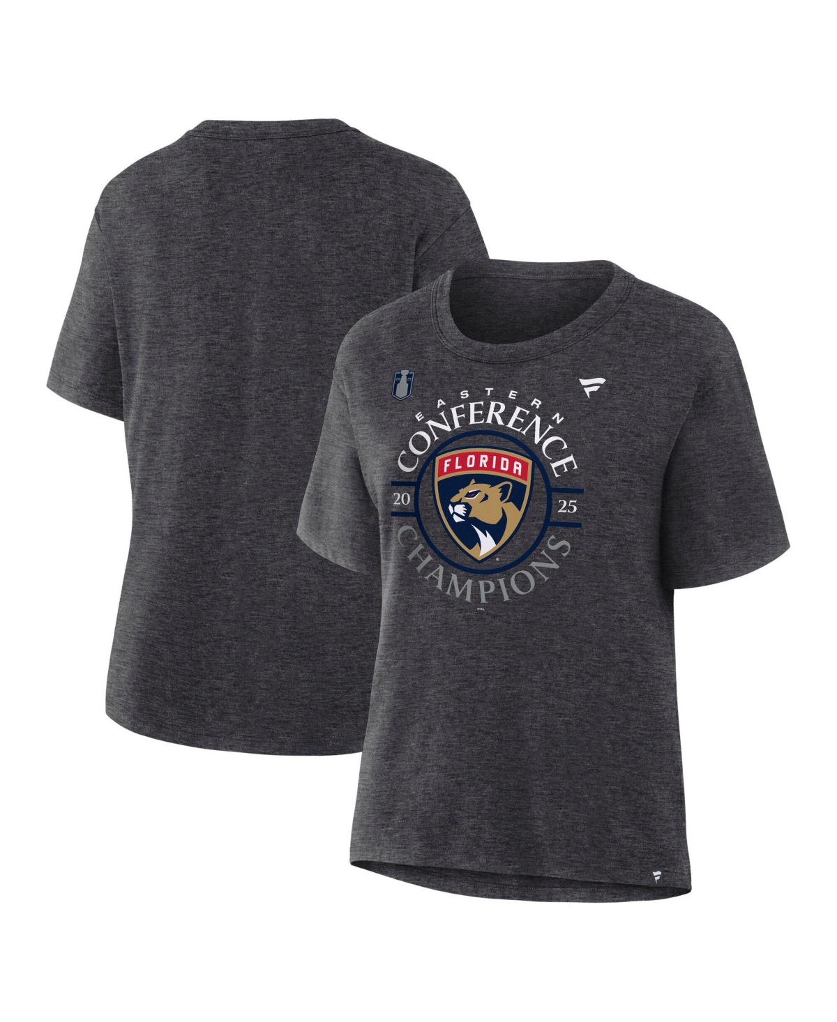 Women's Heather Charcoal Florida Panthers 2025 Nhl Eastern Conference Champions Locker Room T-Shirt - Heather Charcoal