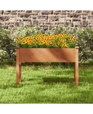  Raised Garden Bed with Legs and Drainage Holes for Backyard