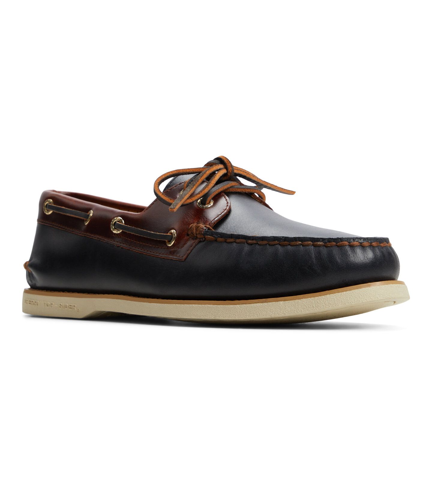 Обувь Sperry Men's Gold Authentic Original 2 Eye Shoe, цвет: Чёрный коричневый кожаный — фото 1