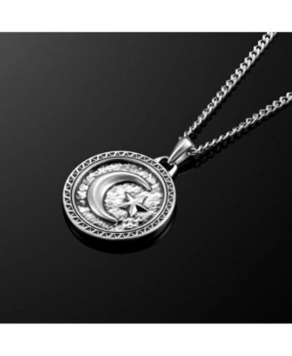 Men's Star & Crescent Amulet – 925 Sterling Silver Coin