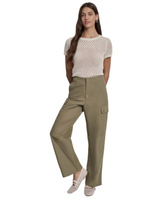 Women's High Rise Straight Leg Cargo Pants