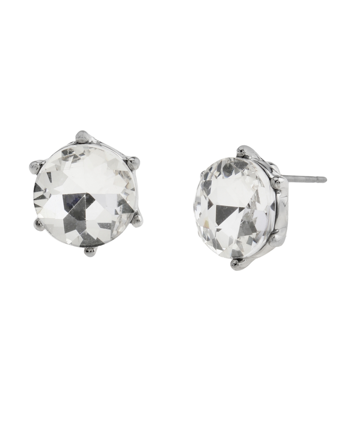 Punk Romance Stone Stud Earrings - Crystal, Rhodium
