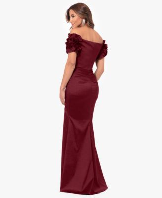 Petites Straight-Neckline Long Sheath Dress