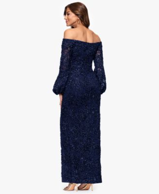 Petites Long-Sleeve Long Sheath Dress