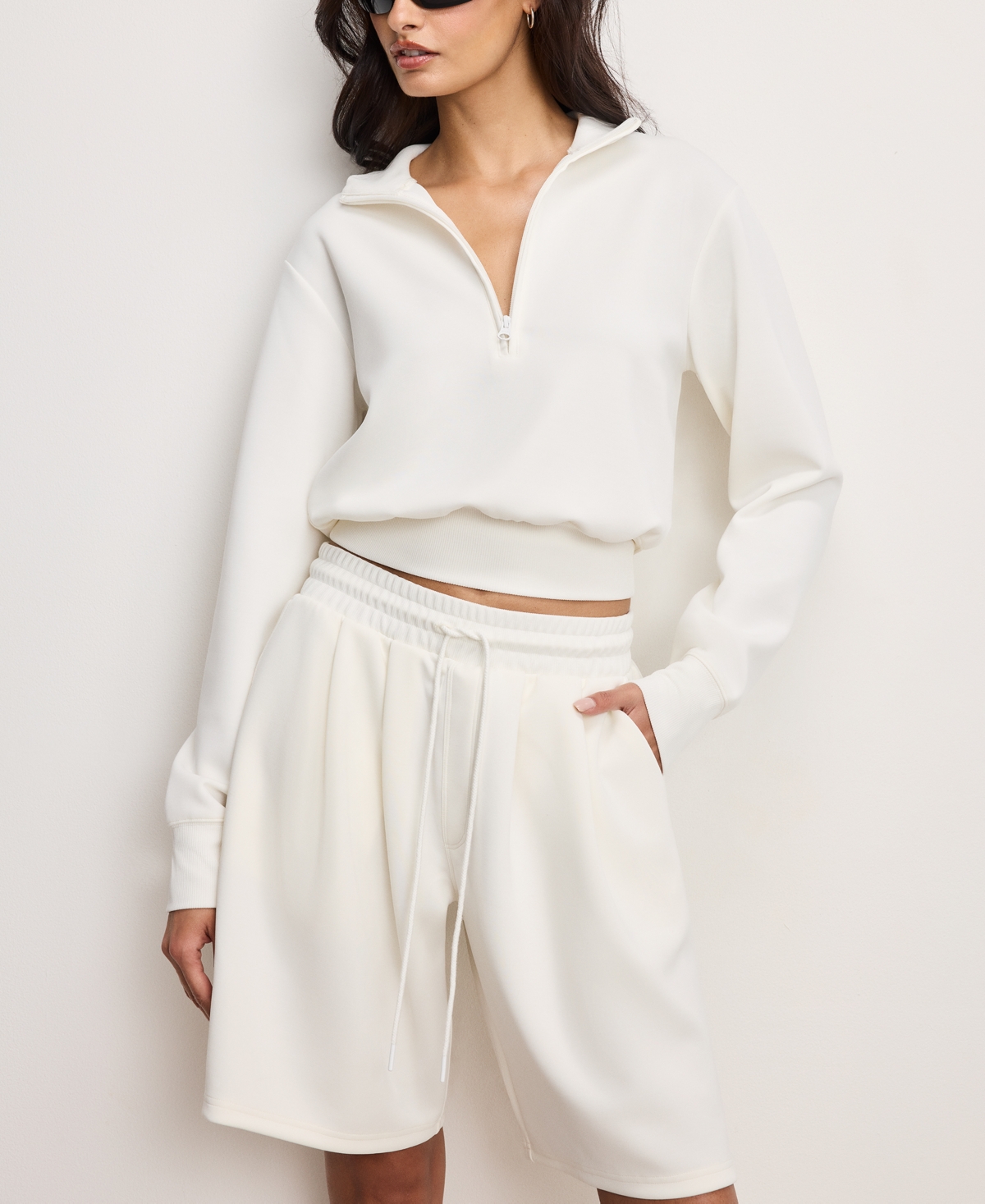 Women's Air Soft Half-Zip Sweatshirt - Cloud White