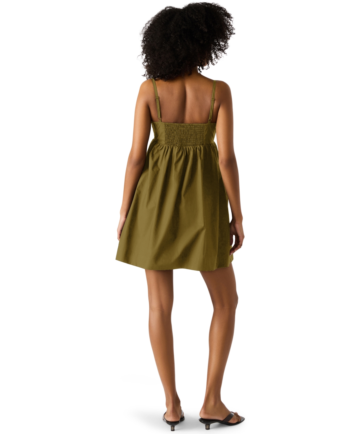 Steve Madden Women's Meadow Sleeveless Cotton Fit & Flare Mini Dress In Green