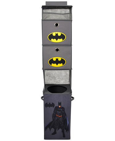 Modern Littles Batman Closet Hanging Organizer with 2 Storage Bins