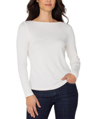 Liverpool Los Angeles - Women's Boat-Neck Long-Sleeve Knit Top