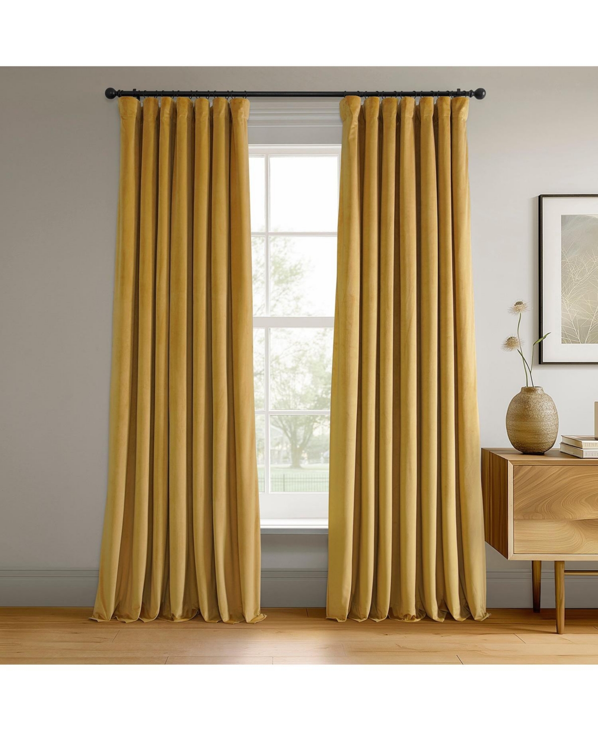 Fool's Gold Signature Velvet Blackout Curtain - Gold