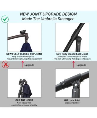 10 FT Cantilever Patio Umbrella with Lights Offset Patio Umbrella Crank Large Outdoor Umbrella Pool Umbrella