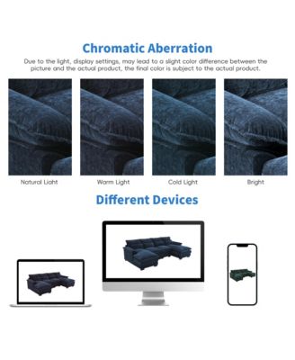 109.8x55.9" Modern U-shaped Sectional Sofa with Waist Pillows,6-seat Upholstered Symmetrical Sofa Furniture,Sleeper Sofa Couch with Chaise Lounge for Living Room,Apartment