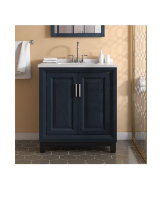 30&amp;#x22; Undermount Sink Bathroom Vanity with Glass Shelf Storage Cabinet