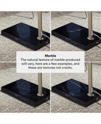 Logan Contemporary Arc LED Floor Lamp with Marble Base (76")