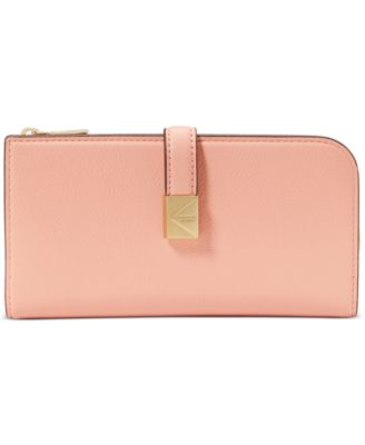kate spade new york - Deco Pebbled Leather Zip Slim Wallet