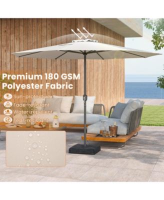 Patio Umbrella with Crank Handle and 8 Sturdy Ribs for Outdoor Shade