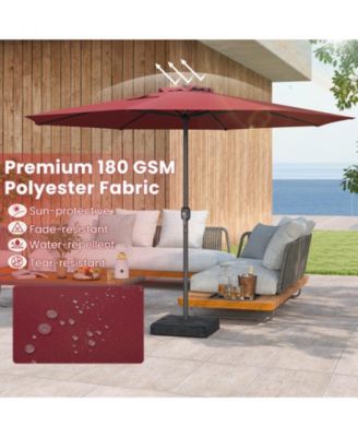 Patio Umbrella with Crank Handle and 8 Sturdy Ribs for Outdoor Shade