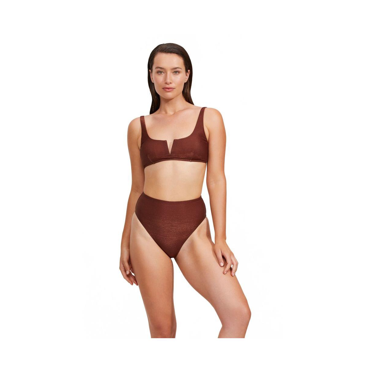 Women's High End V Wire Bikini Top - Bronze