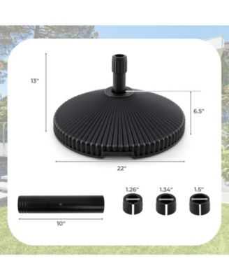 Water and Sand Filled Outdoor Umbrella Stand with Shell Texture and 3 Coupler Sizes