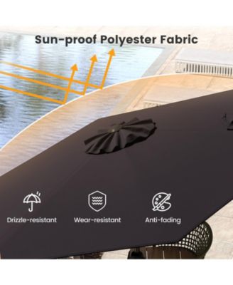 Outdoor Patio Heavy Duty Market Umbrella with Push Button Tilt