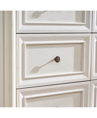 CASAINC Farmhouse Style 6 Drawer Dresser Bathrooom Cabinet Chest with Base Wooden Rustic Chest of Drawers, Storage Dresser Organizer