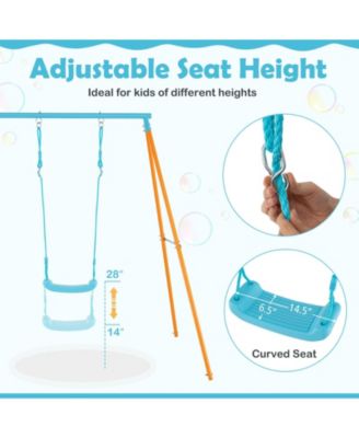 Kids Outdoor Heavy Duty Metal Swing Set with Stand