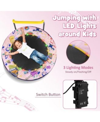 Mini Trampoline Folding Small Rebounder for Kids with Lights