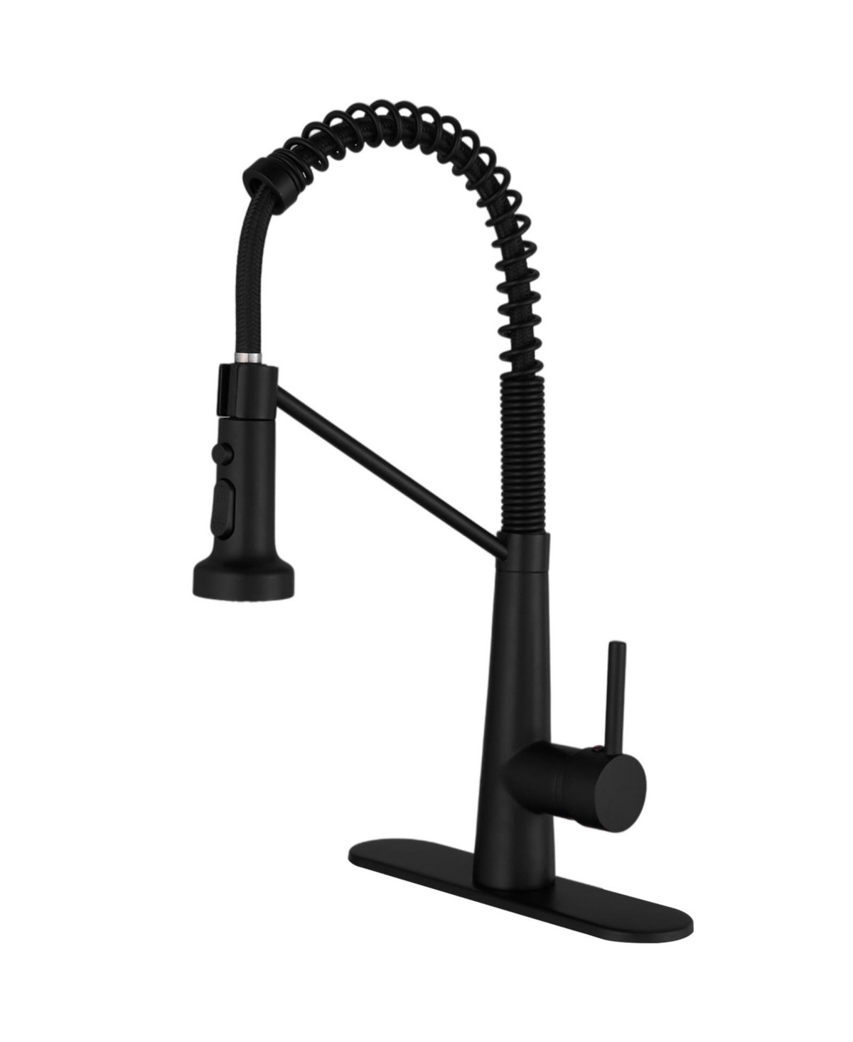 Single-Handle Pull-Down Sprayer 2 Spray High Arc Kitchen Faucet With Deck Plate in - Brushed nickel