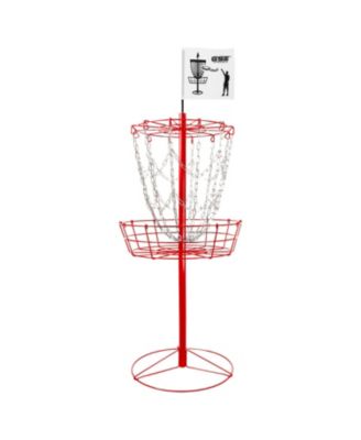 Portable 12-Chain,Disc Golf Targets Basket, Metal Flying Disc Golf Practice Basket(Black/Blue/Orange/Red)