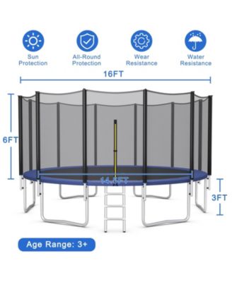 Outdoor Trampoline Bounce Combo with Closure Net Ladder