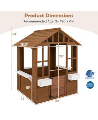 Outdoor Playhouse with Serving Stations and Door for 2+ Years Old